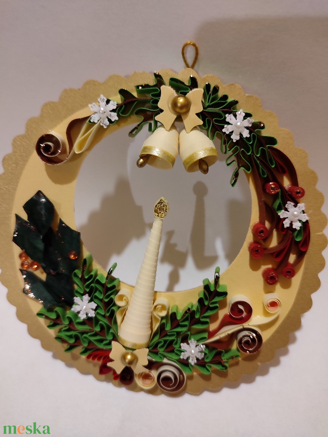 Adventi koszorú falra, ajtóra - karácsony - adventi díszek - adventi koszorú - Meska.hu