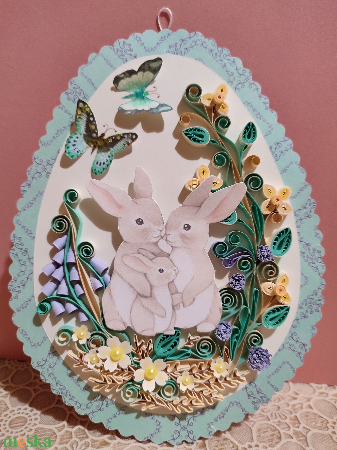 Húsvéti fali dekoráció - otthon & életmód - dekoráció - ajtó- és ablak dekoráció - ajtódísz & kopogtató - Meska.hu