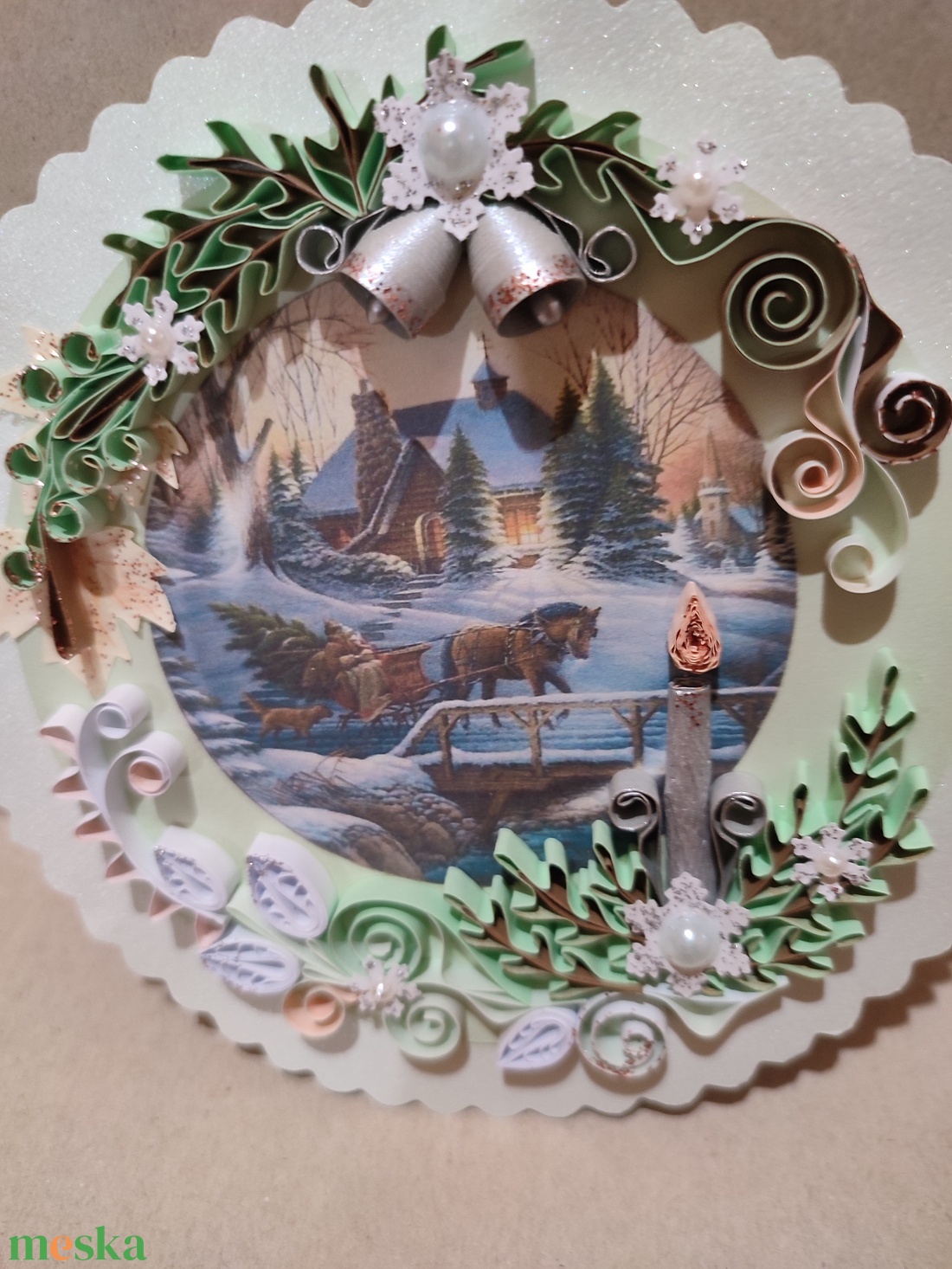 Karácsonyi falikép - karácsony - adventi díszek - adventi ajtódísz - Meska.hu