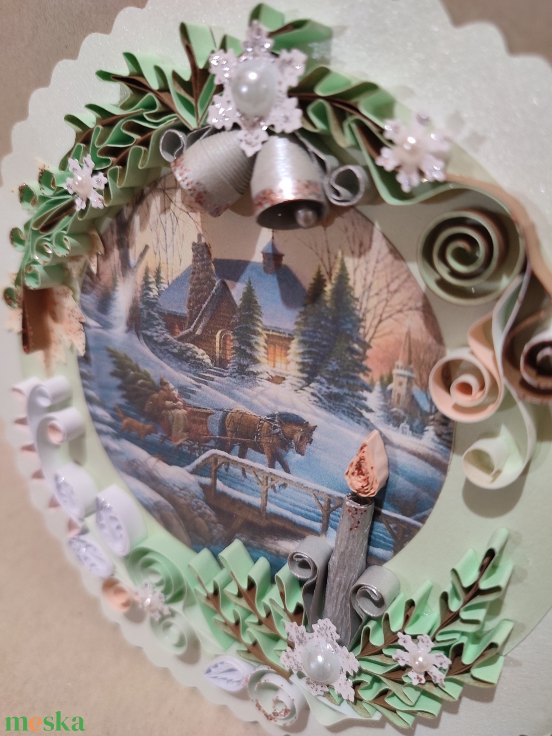 Karácsonyi falikép - karácsony - adventi díszek - adventi ajtódísz - Meska.hu