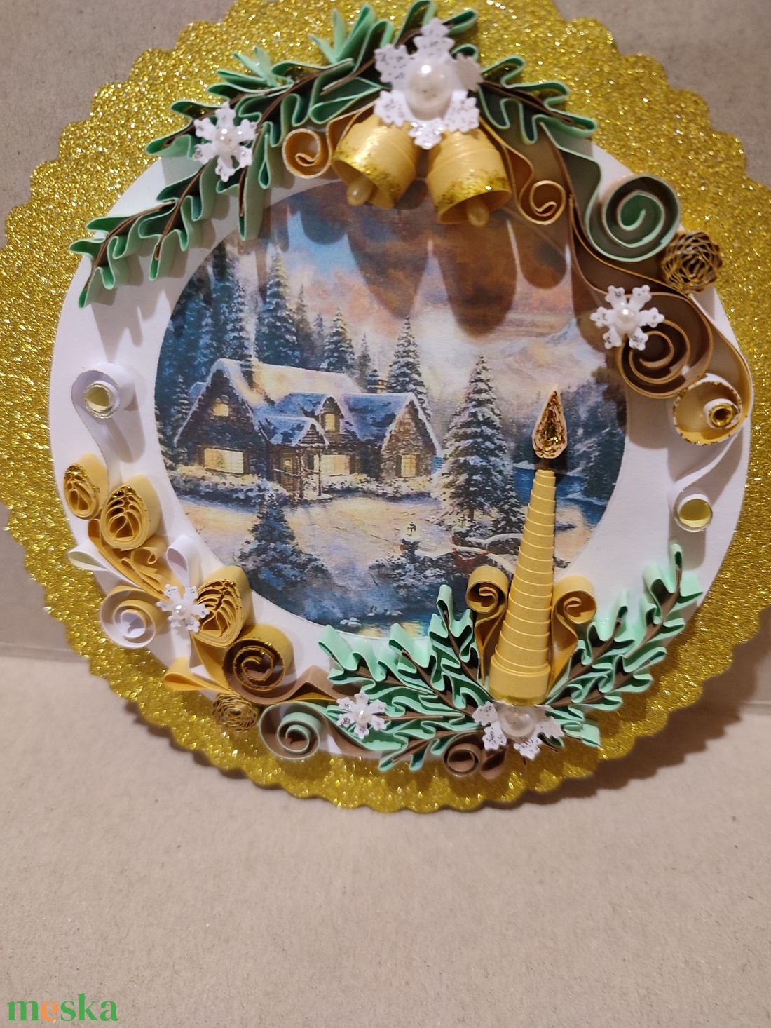 Karácsonyi falikép - karácsony - adventi díszek - adventi ajtódísz - Meska.hu