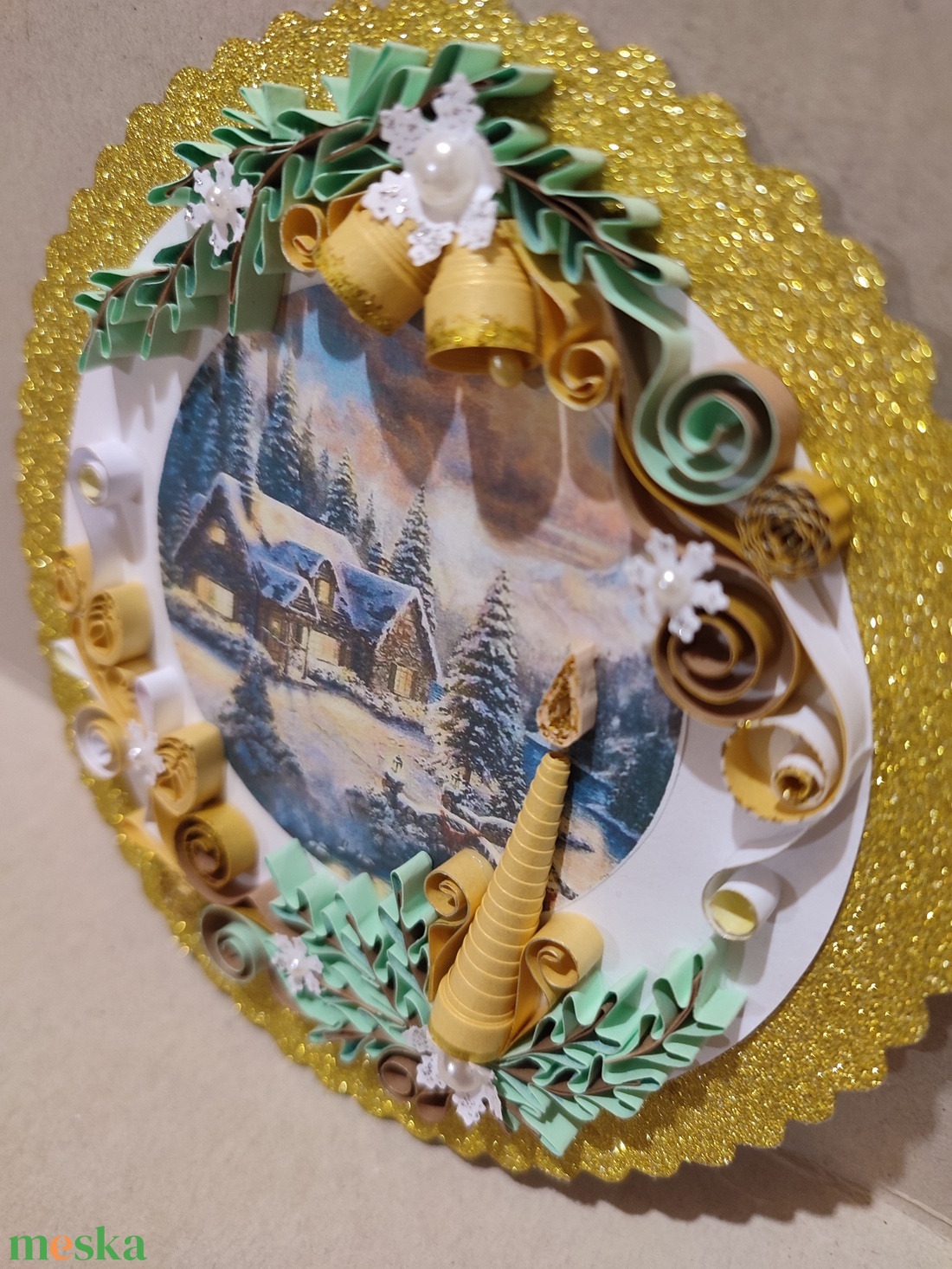 Karácsonyi falikép - karácsony - adventi díszek - adventi ajtódísz - Meska.hu