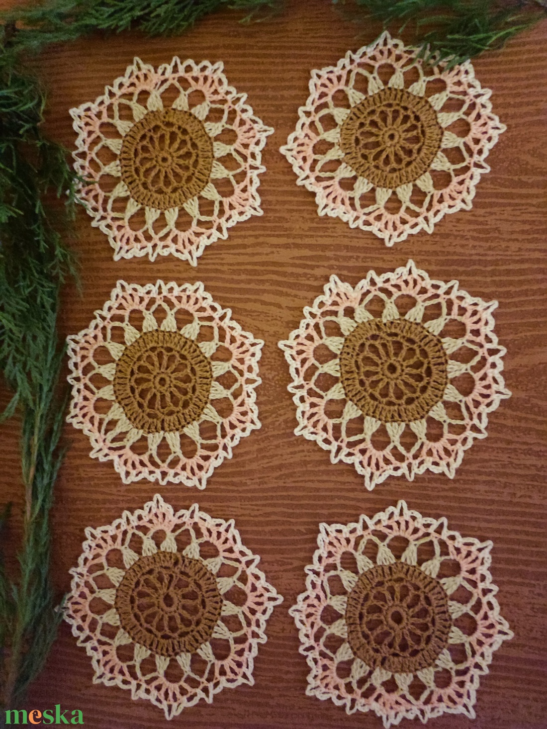 Horgolt poháralátét - otthon & életmód - konyhafelszerelés, tálalás - tálalás - tányér- és poháralátét - Meska.hu