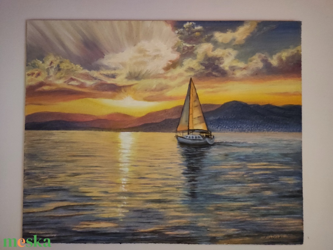 Olajfestmény: Naplementében - művészet - festmény - olajfestmény - Meska.hu