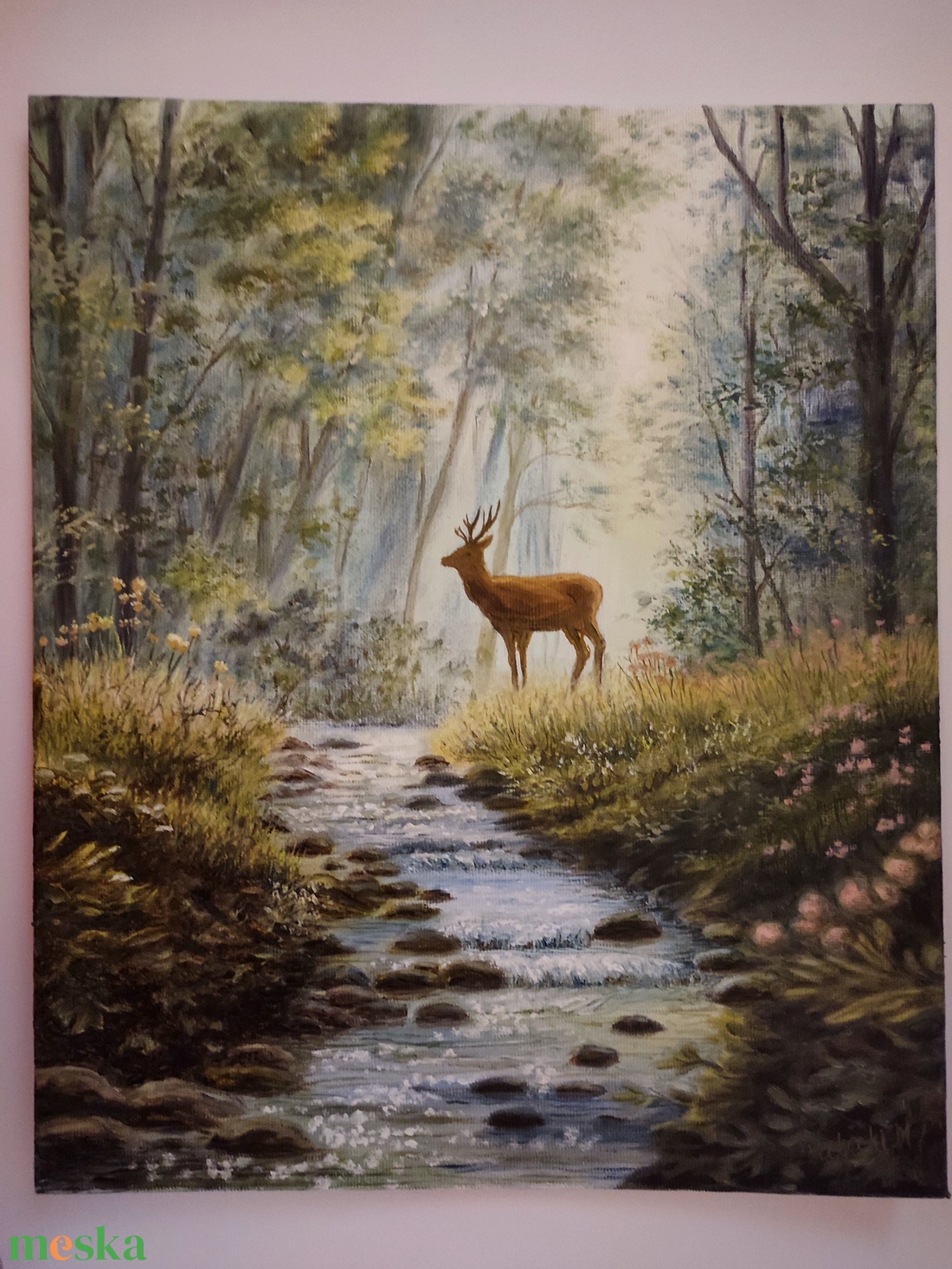 Olajfestmény: Erdőben - művészet - festmény - olajfestmény - Meska.hu
