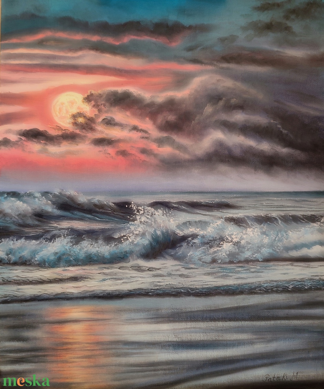 Olajfestmény: Holdfényben - művészet - festmény - olajfestmény - Meska.hu