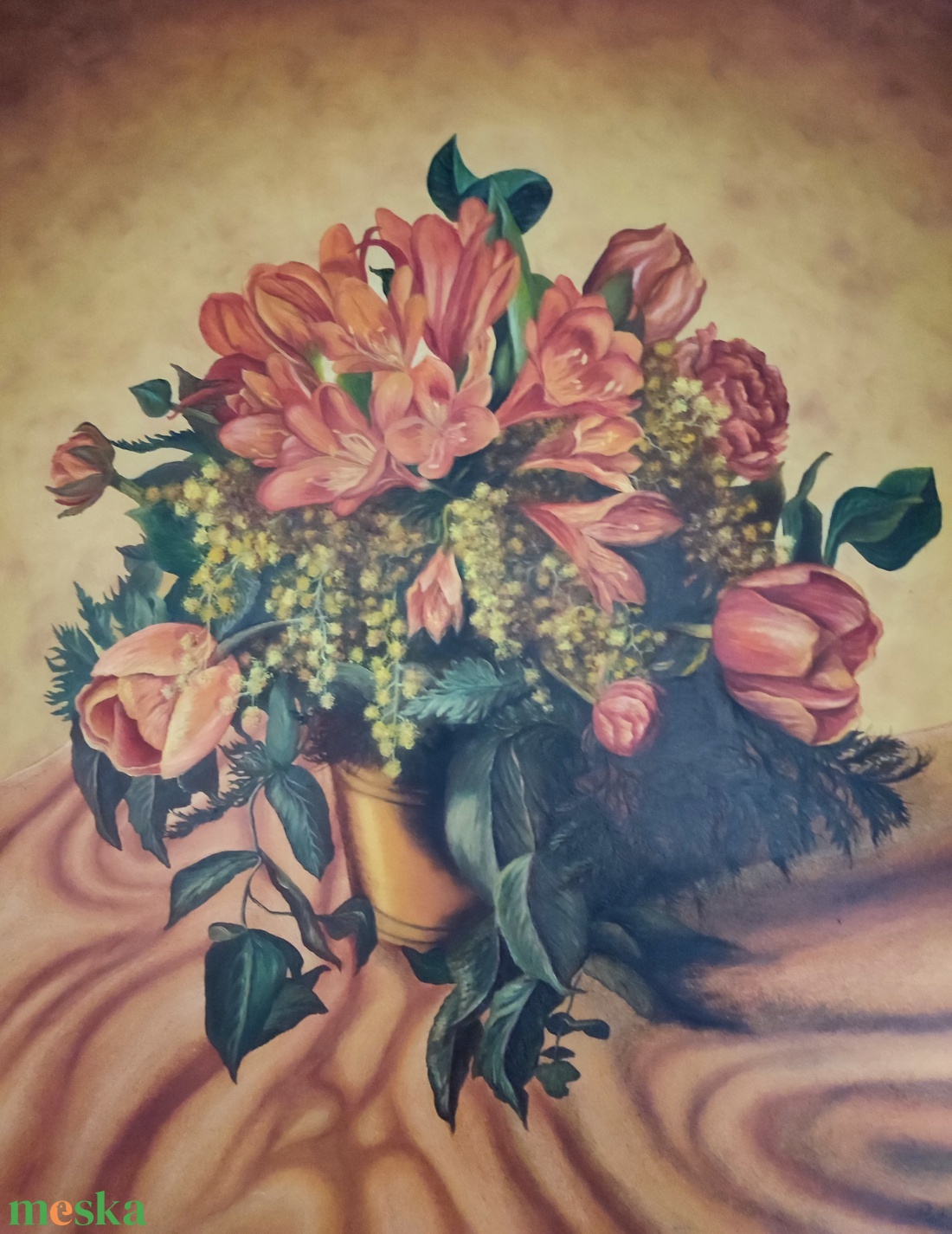 Olajfestmény: virágok - művészet - festmény - olajfestmény - Meska.hu