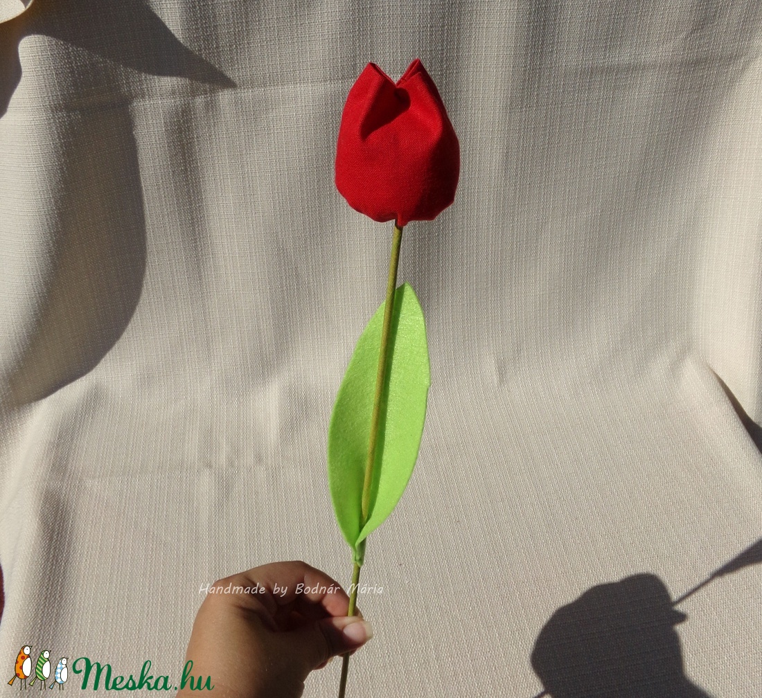 Textil tulipán, kék (Nagy, 6 db) - otthon & életmód - dekoráció - Meska.hu
