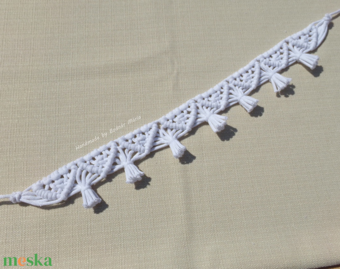 Makramé függöny elkötő (bojtos) - otthon & életmód - lakástextil - függöny és kiegészítő - Meska.hu