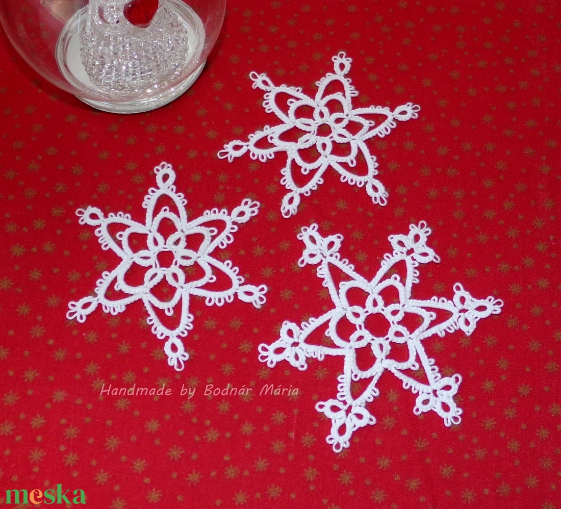 Hajócsipke hópehely (vegyes, 3 db) - karácsony - adventi díszek - adventi ablakdekoráció - Meska.hu Hajócsipke hópehely (vegyes, 3 db) - karácsony - adventi díszek - adventi ablakdekoráció - Meska.hu