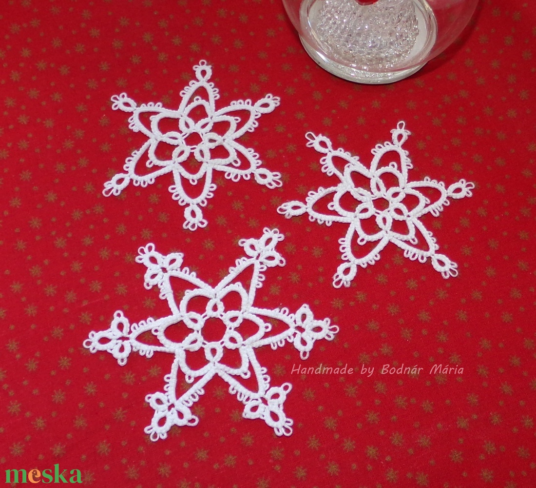 Hajócsipke hópehely (vegyes, 3 db) - karácsony - adventi díszek - adventi ablakdekoráció - Meska.hu Hajócsipke hópehely (vegyes, 3 db) - karácsony - adventi díszek - adventi ablakdekoráció - Meska.hu