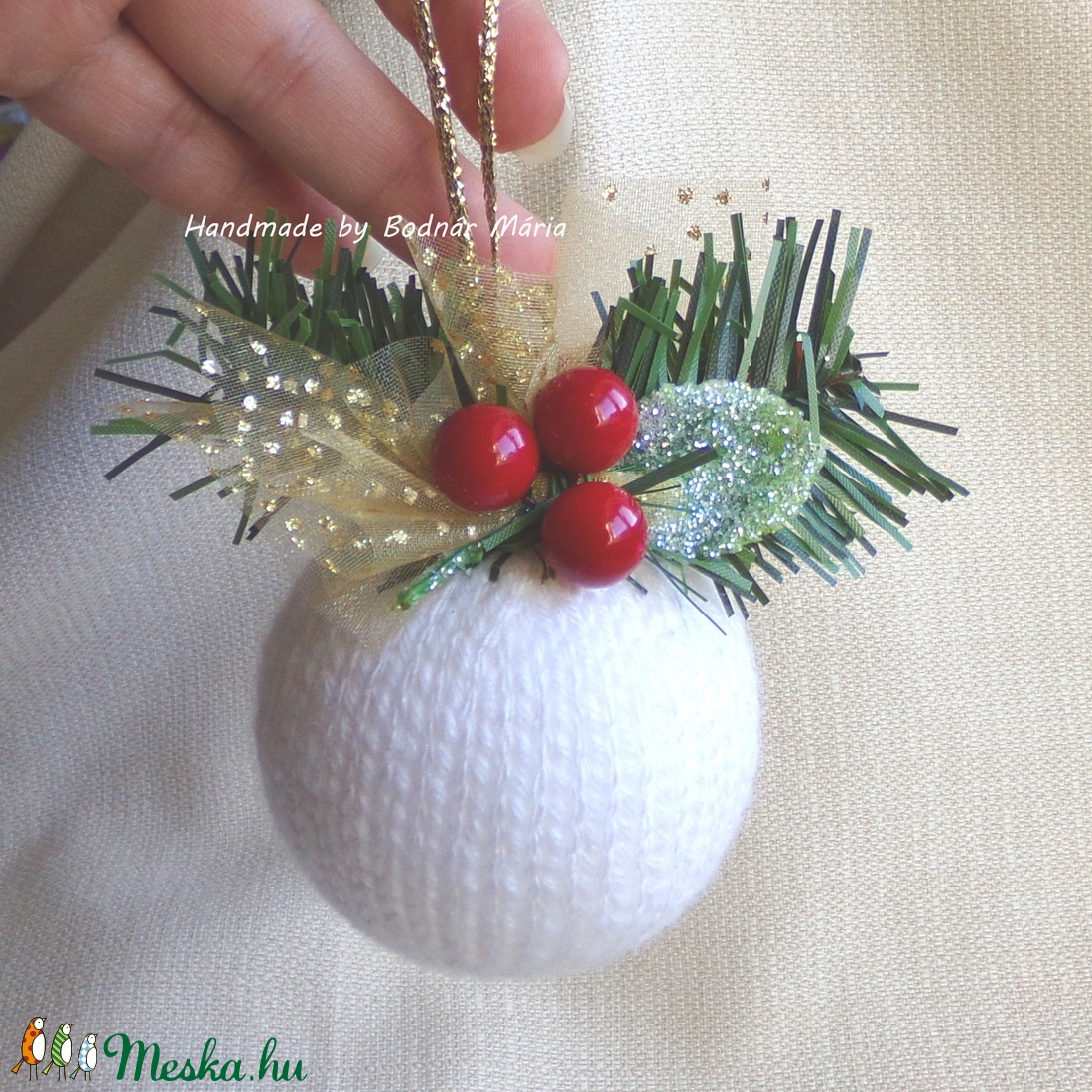 Karácsonyi gömb dísz - karácsony - karácsonyi lakásdekoráció - karácsonyfadíszek - Meska.hu