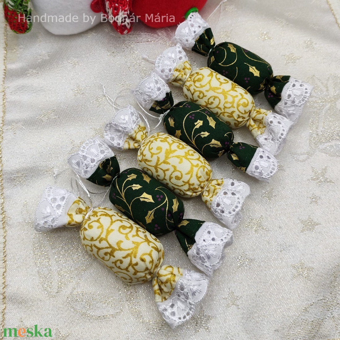 Textil szaloncukor, arany mintás - többféle 6 db/cs - karácsony - karácsonyi lakásdekoráció - karácsonyfadíszek - Meska.hu Textil szaloncukor, arany mintás - többféle 6 db/cs - karácsony - karácsonyi lakásdekoráció - karácsonyfadíszek - Meska.hu
