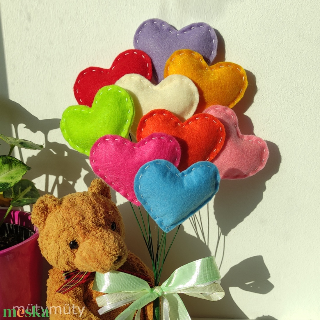 Szívecske csokor (colourful) - otthon & életmód - dekoráció - virágdísz és tartó - csokor & virágdísz - Meska.hu Szívecske csokor (colourful) - otthon & életmód - dekoráció - virágdísz és tartó - csokor & virágdísz - Meska.hu