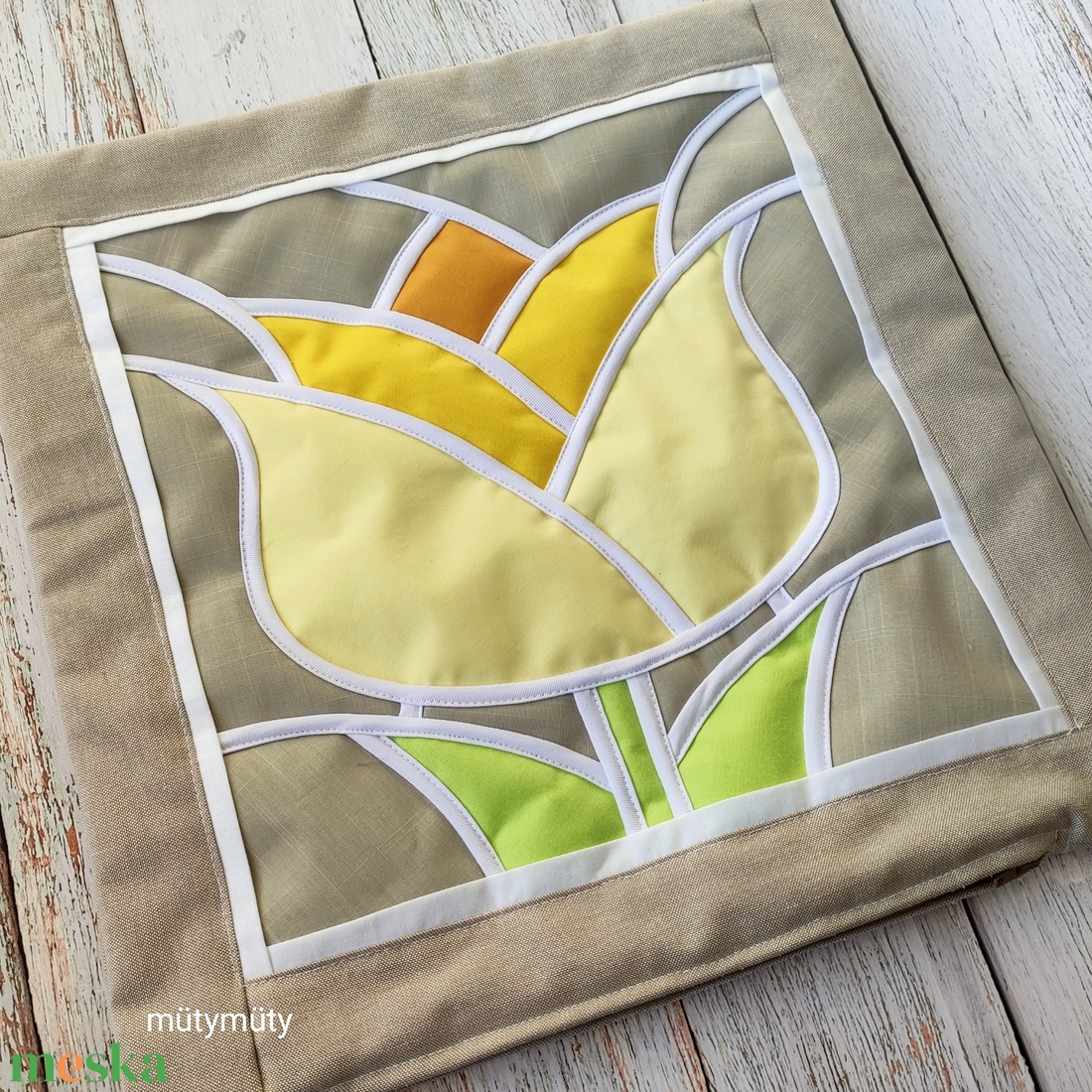 Tulipános párnahuzat (sárga-szürke) - otthon & életmód - lakástextil - párna & párnahuzat - Meska.hu Tulipános párnahuzat (sárga-szürke) - otthon & életmód - lakástextil - párna & párnahuzat - Meska.hu