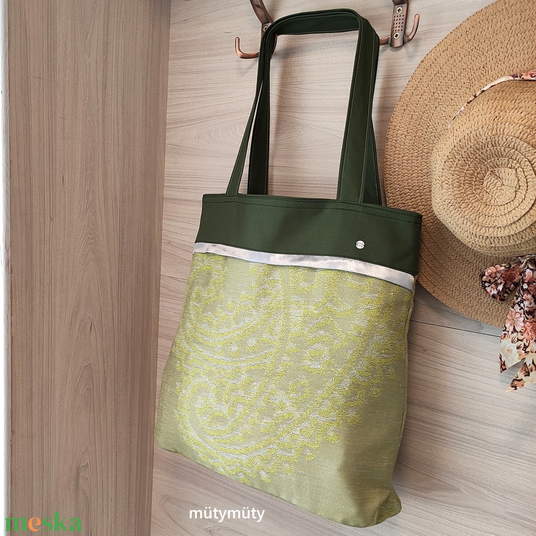 Textil táska, bevásárló táska, shopper (zöld) - táska & tok - bevásárlás & shopper táska - shopper, textiltáska, szatyor - Meska.hu