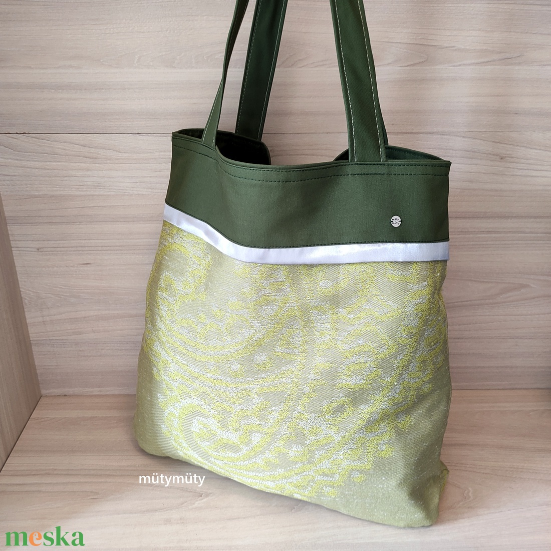 Textil táska, bevásárló táska, shopper (zöld) - táska & tok - bevásárlás & shopper táska - shopper, textiltáska, szatyor - Meska.hu