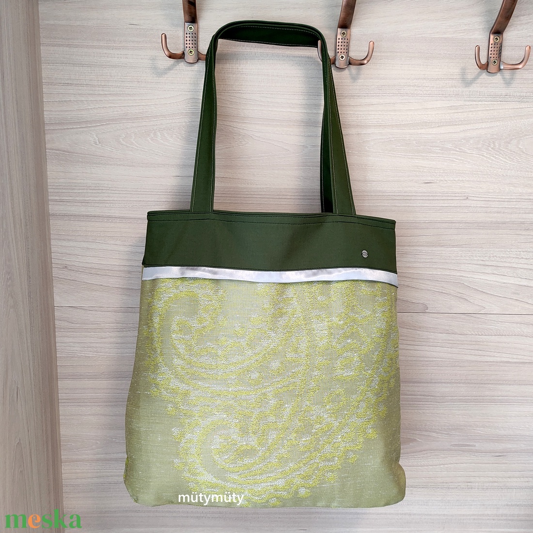 Textil táska, bevásárló táska, shopper (zöld) - táska & tok - bevásárlás & shopper táska - shopper, textiltáska, szatyor - Meska.hu