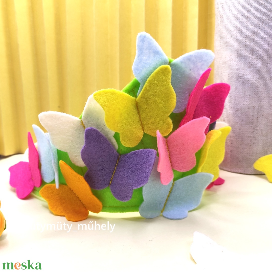 Pillangós fejdísz (zöld) - ruha & divat - jelmez & álarc - álarc - Meska.hu