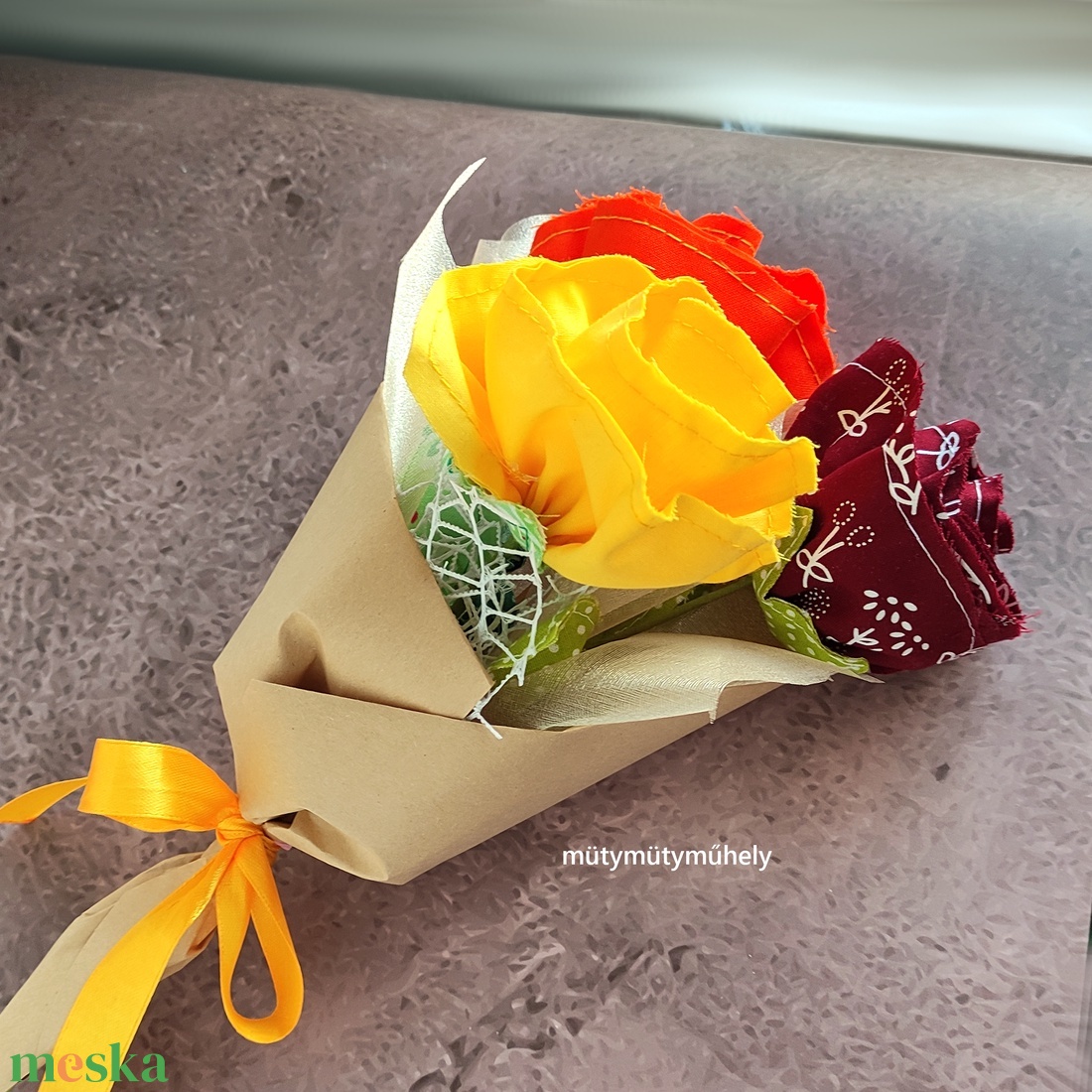 Textil rózsa 3 db/cs (többféle szín) - otthon & életmód - dekoráció - virágdísz és tartó - csokor & virágdísz - Meska.hu