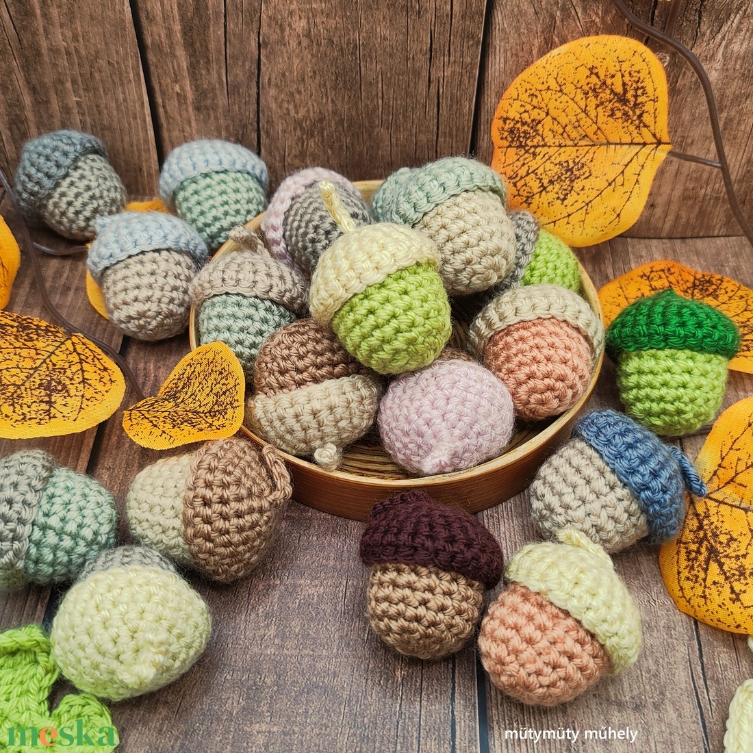 Horgolt makk, horgolt makkok vegyes színekben - otthon & életmód - dekoráció - dísztárgy - Meska.hu Horgolt makk, horgolt makkok vegyes színekben - otthon & életmód - dekoráció - dísztárgy - Meska.hu