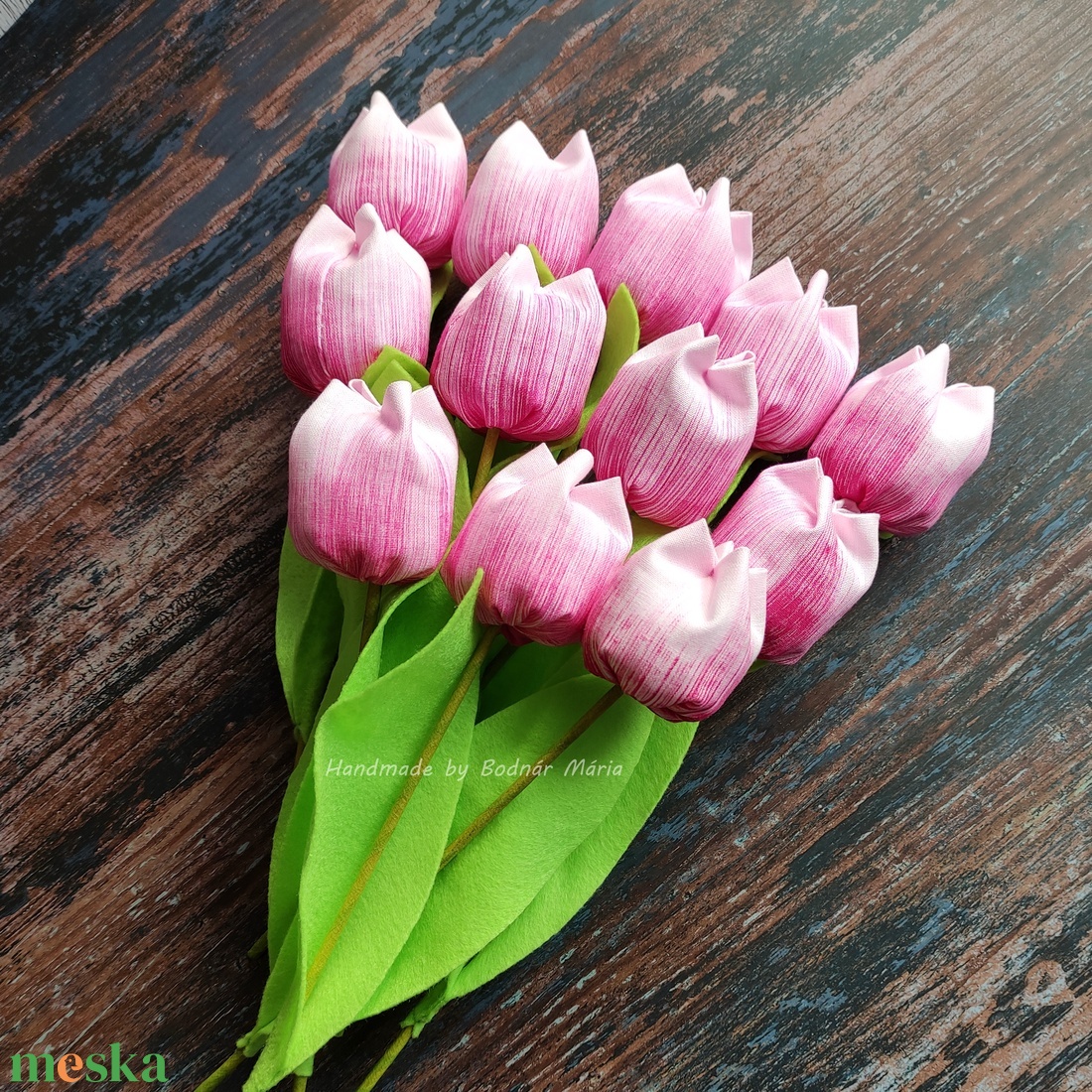 Festett textil tulipánok (12 szál/cs, többféle szín), örökcsokor - otthon & lakás - dekoráció - virágdísz és tartó - csokor & virágdísz - Meska.hu