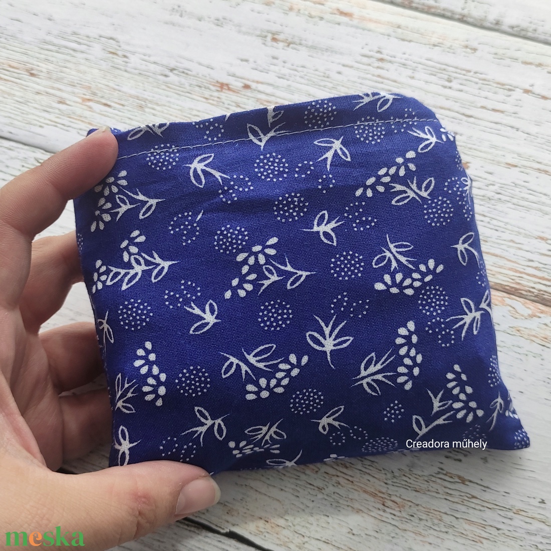 Textil bevásárló táska szatyor, kékfestő jellegű - táska & tok - bevásárlás & shopper táska - shopper, textiltáska, szatyor - Meska.hu