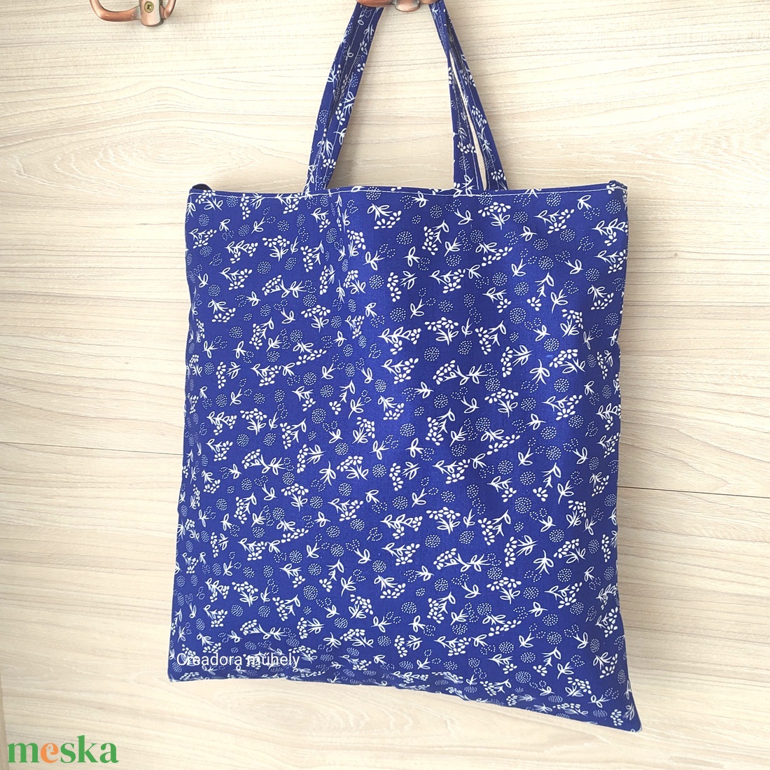 Textil bevásárló táska szatyor, kékfestő jellegű - táska & tok - bevásárlás & shopper táska - shopper, textiltáska, szatyor - Meska.hu