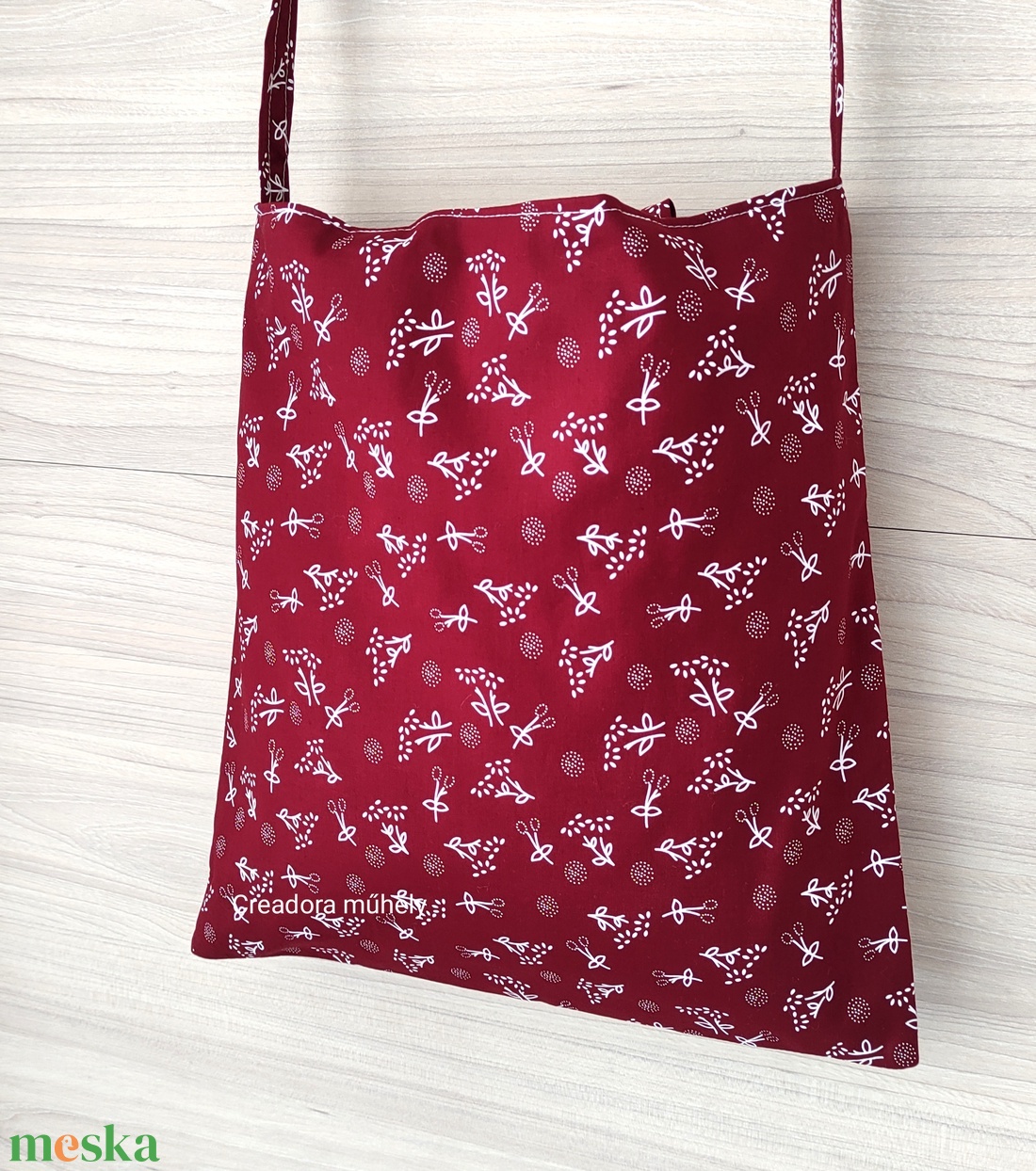 Textil bevásárló táska szatyor, bordó - táska & tok - bevásárlás & shopper táska - shopper, textiltáska, szatyor - Meska.hu