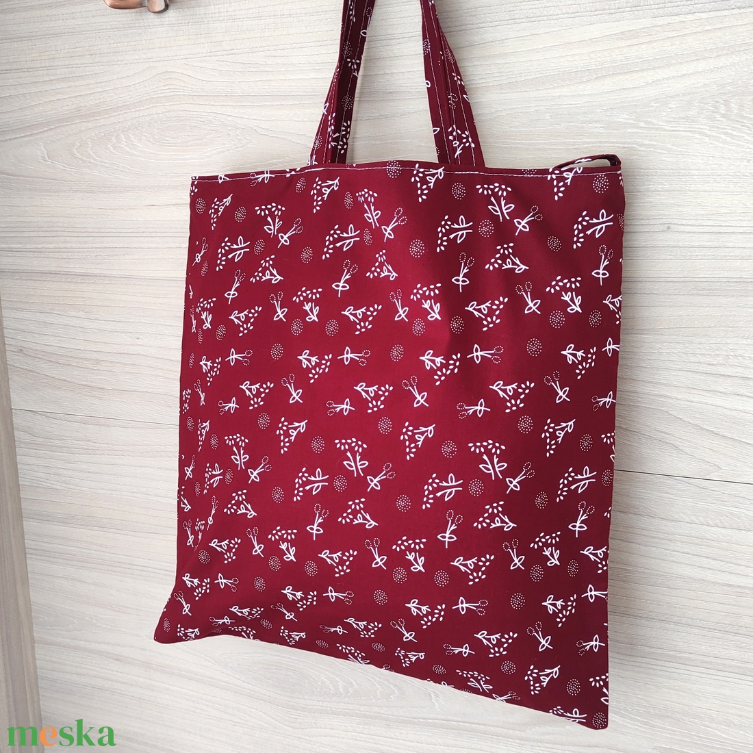 Textil bevásárló táska szatyor, bordó - táska & tok - bevásárlás & shopper táska - shopper, textiltáska, szatyor - Meska.hu