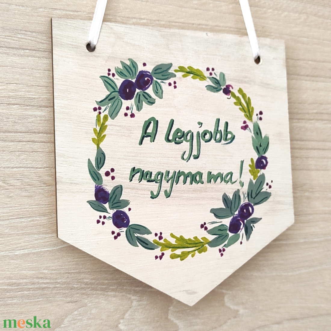 Feliratos tábla, A legjobb nagymama felirattal - otthon & életmód - dekoráció - fali és függő dekoráció - felirat - Meska.hu