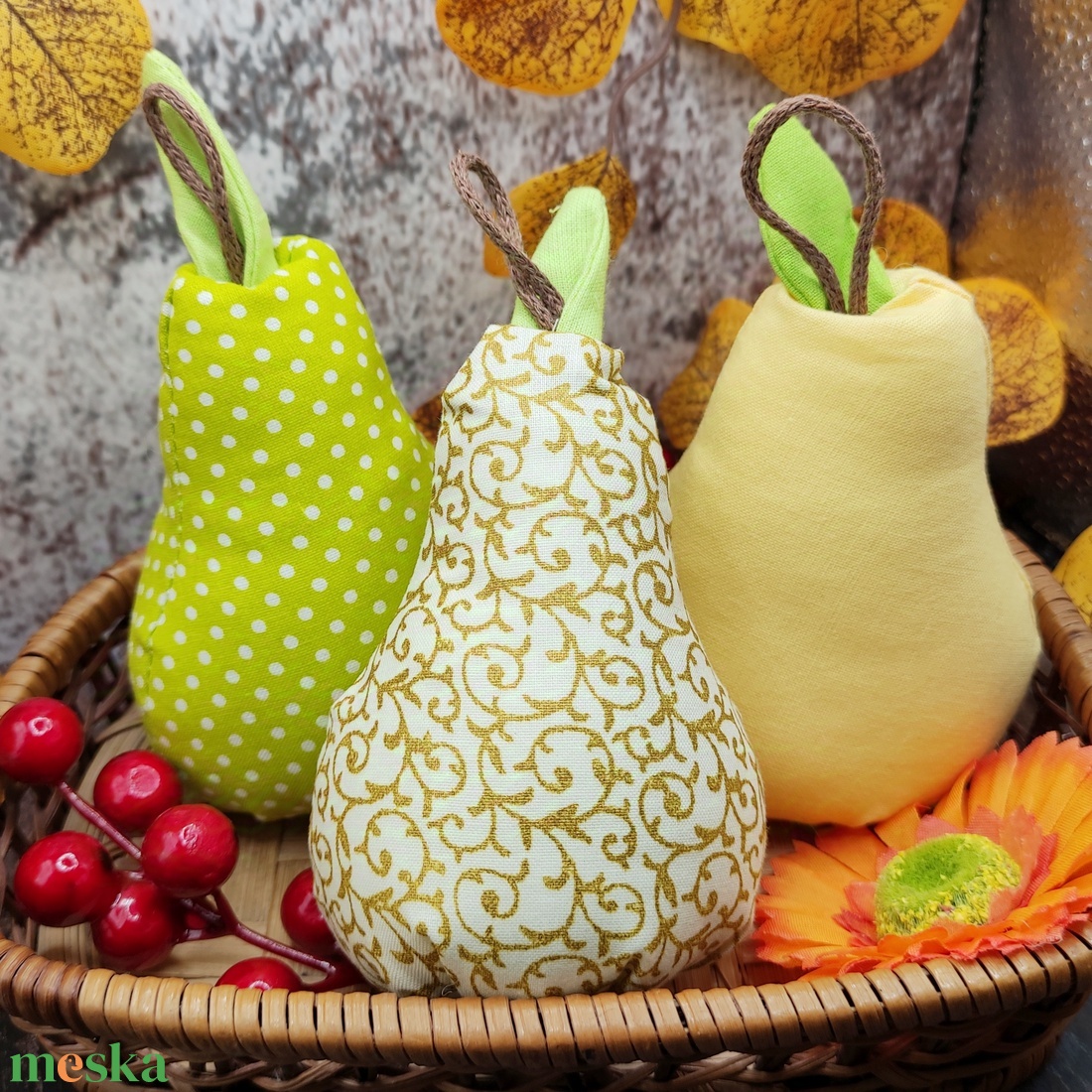 Dekor körte, textil dekoráció 3 db/cs - otthon & életmód - dekoráció - dísztárgy - Meska.hu Dekor körte, textil dekoráció 3 db/cs - otthon & életmód - dekoráció - dísztárgy - Meska.hu