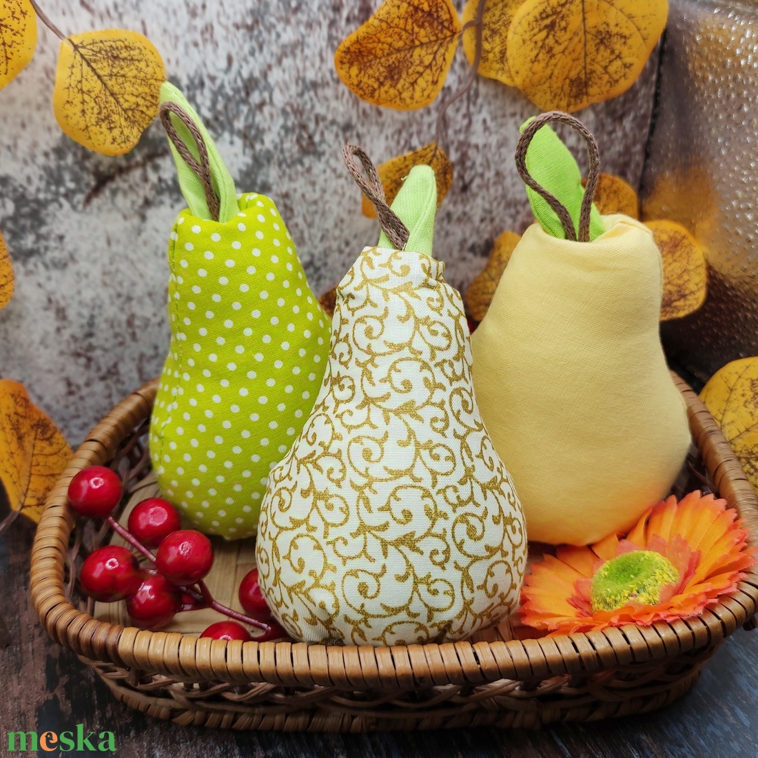 Dekor körte, textil dekoráció 3 db/cs - otthon & életmód - dekoráció - dísztárgy - Meska.hu Dekor körte, textil dekoráció 3 db/cs - otthon & életmód - dekoráció - dísztárgy - Meska.hu