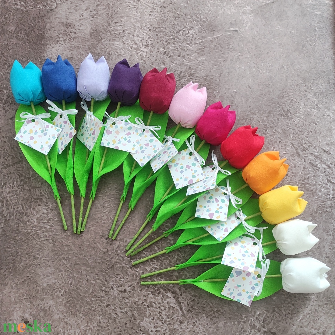 Ballagási textil tulipánok kísérő kártyával, szivárvány színben 12 db/cs, örökcsokor, örökvirág - otthon & életmód - dekoráció - virágdísz és tartó - csokor & virágdísz - Meska.hu Ballagási textil tulipánok kísérő kártyával, szivárvány színben 12 db/cs, örökcsokor, örökvirág - otthon & életmód - dekoráció - virágdísz és tartó - csokor & virágdísz - Meska.hu
