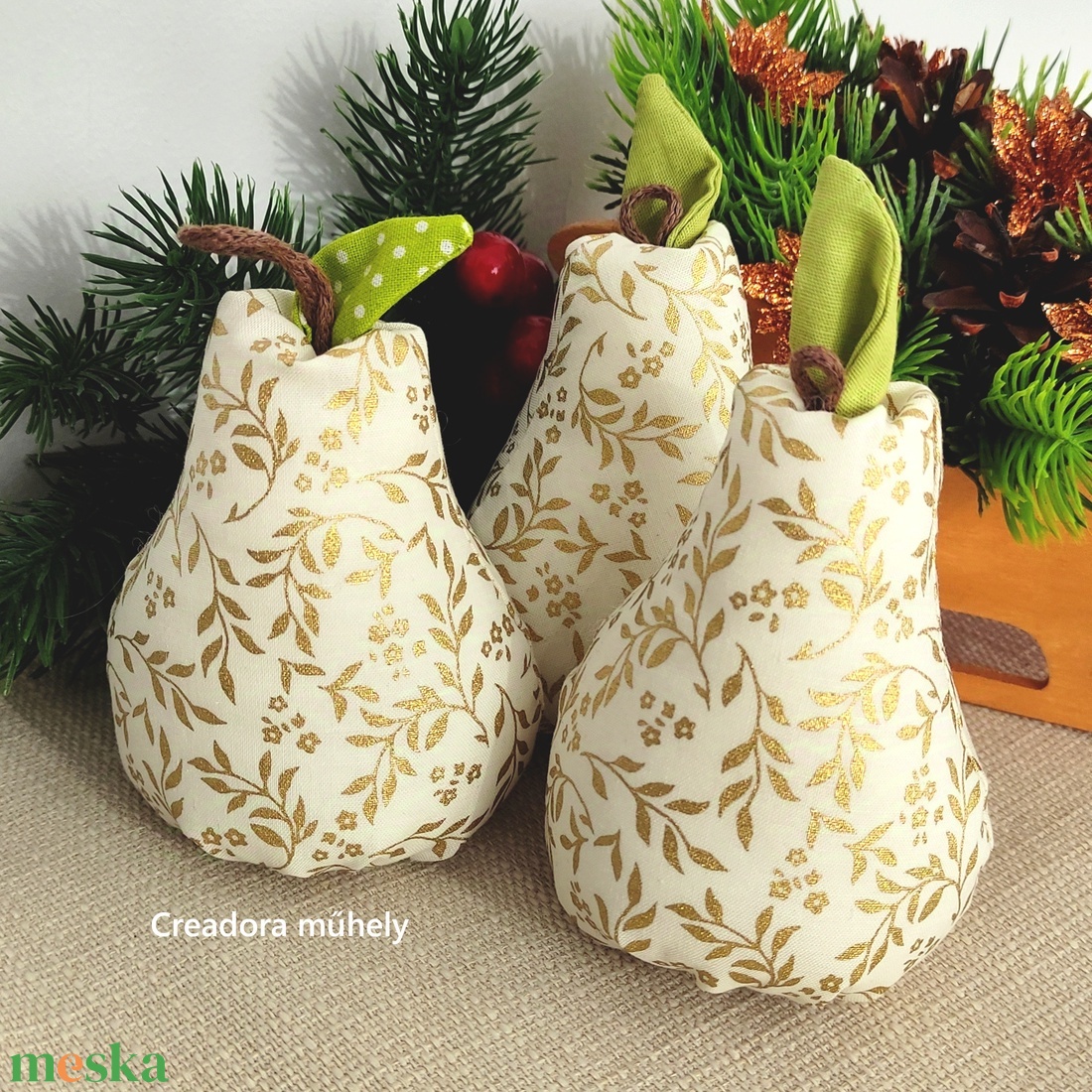 Karácsonyi körte, textil dekoráció 3 db/cs - karácsony - karácsonyi lakásdekoráció - karácsonyi lakásdíszek - Meska.hu Karácsonyi körte, textil dekoráció 3 db/cs - karácsony - karácsonyi lakásdekoráció - karácsonyi lakásdíszek - Meska.hu