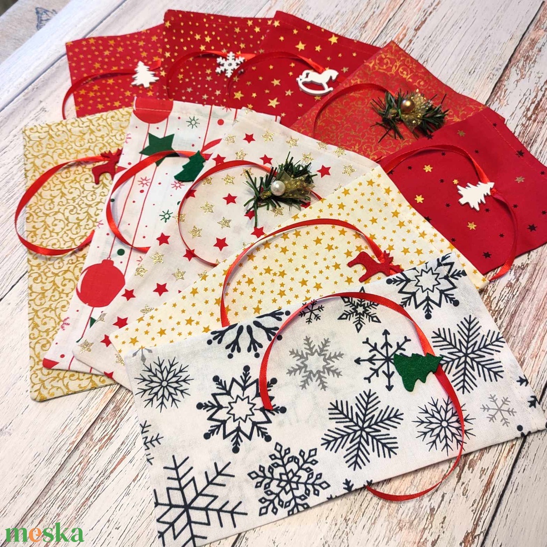 Mikulás zsák, közepes méret, több színben - karácsony - mikulás - mikulás zsák - Meska.hu