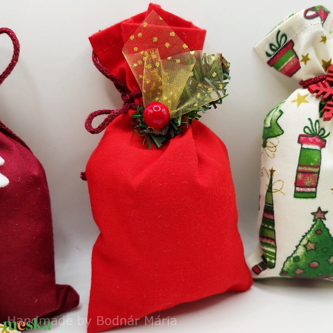 Mikulás zsák, közepes méret, több színben - karácsony - mikulás - mikulás zsák - Meska.hu