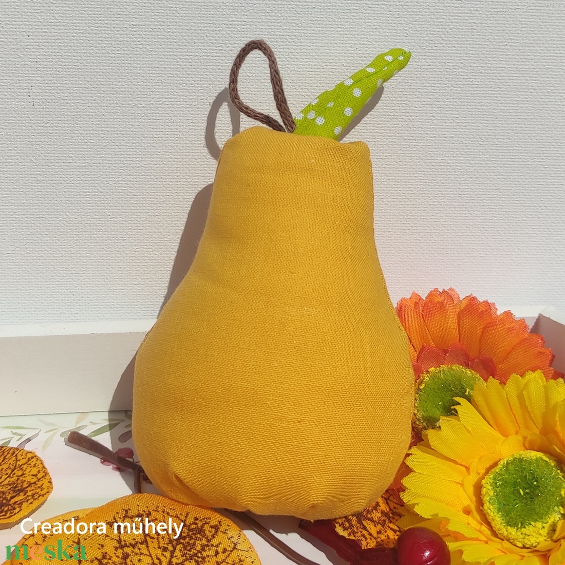 Textil körte dekoráció, őszi lakásdekoráció több színben - otthon & életmód - dekoráció - dísztárgy - Meska.hu