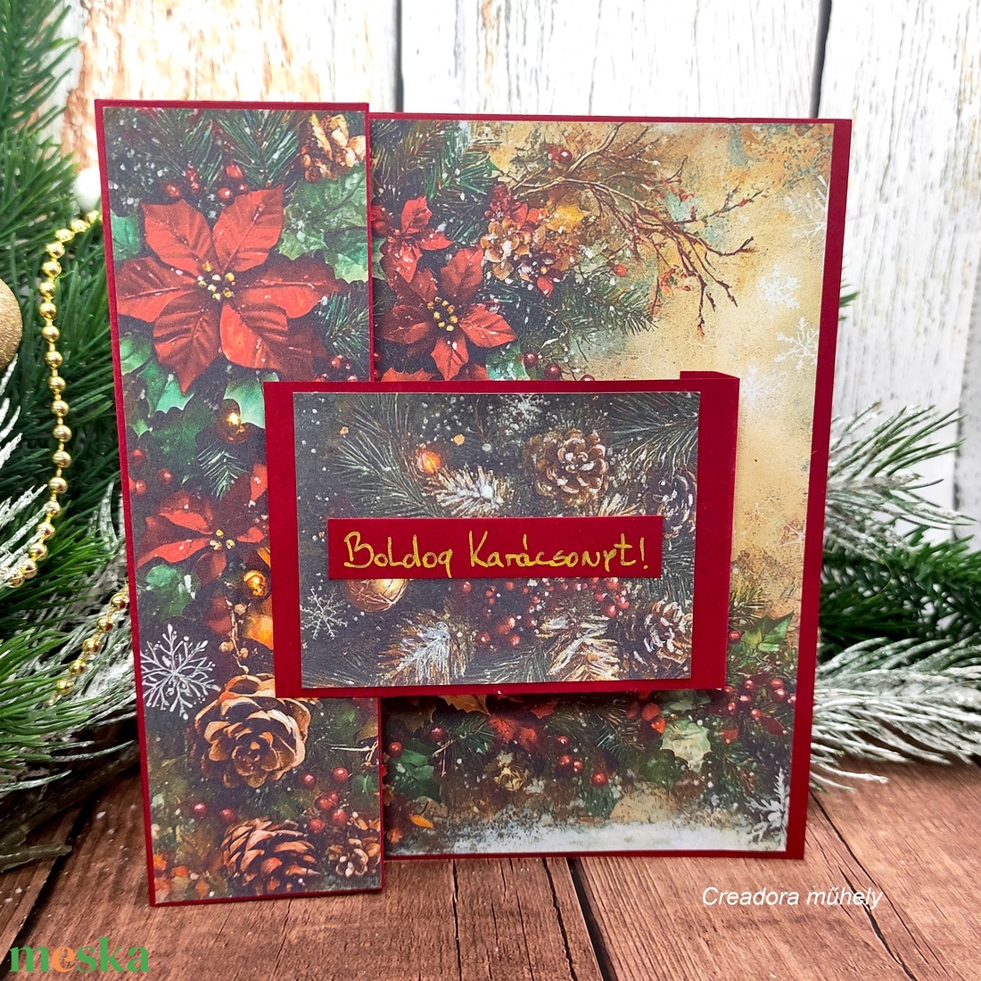 Karácsonyi képeslap - karácsony - karácsonyi ajándékozás - karácsonyi képeslap, üdvözlőlap, ajándékkísérő - Meska.hu