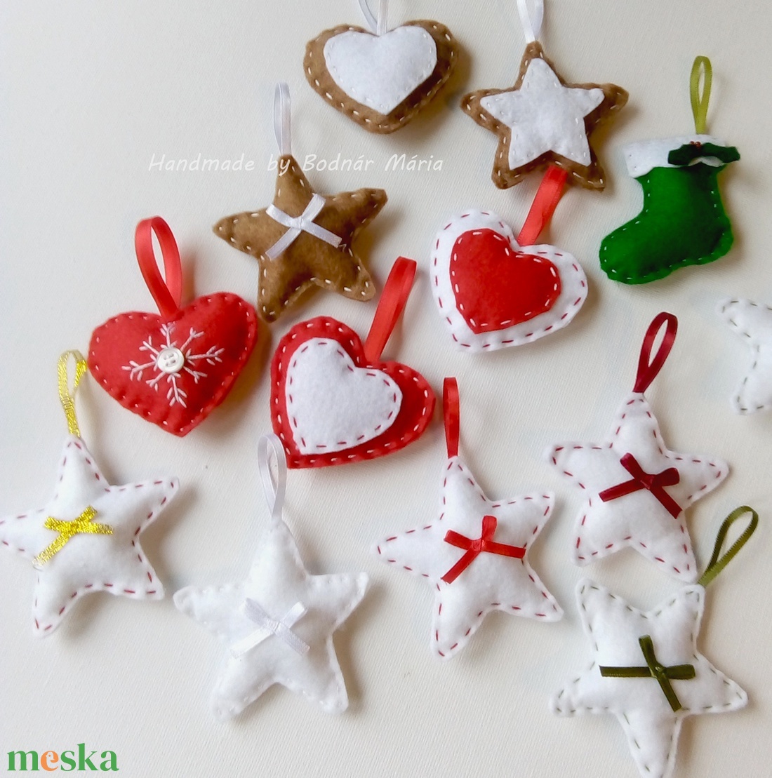 Filc díszek csomag - karácsony - karácsonyi lakásdekoráció - karácsonyfadíszek - Meska.hu