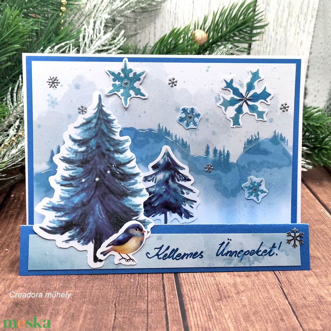 Karácsonyi képeslap - karácsony - karácsonyi ajándékozás - karácsonyi képeslap, üdvözlőlap, ajándékkísérő - Meska.hu