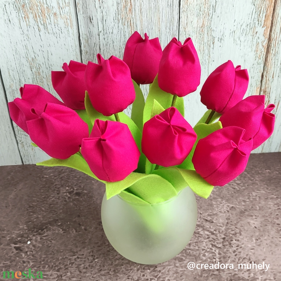 Textil tulipán több színben - otthon & életmód - virágdekoráció - virágok - szálas virág - Meska.hu