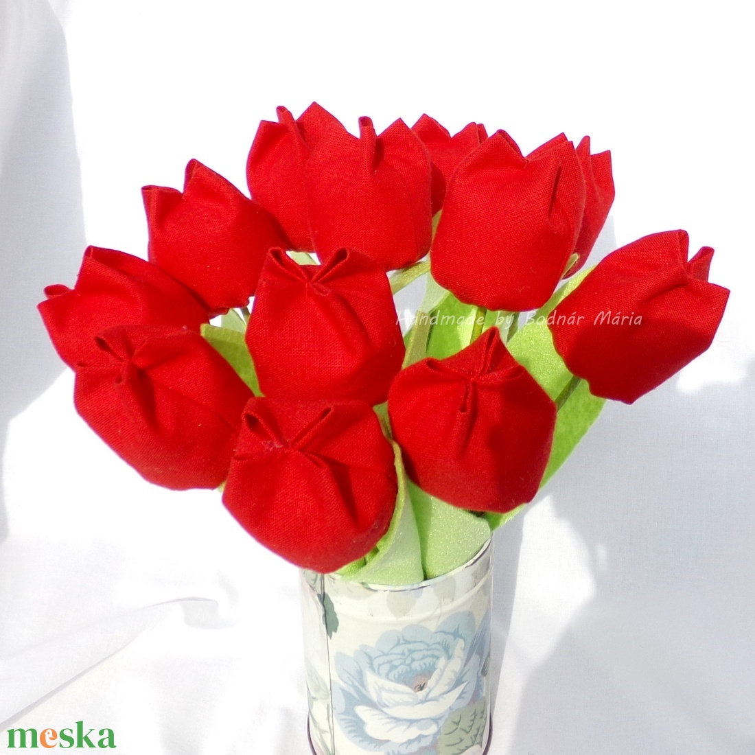 Textil tulipán csokor, örök csokor 12 db/cs, többféle szín - otthon & életmód - virágdekoráció - virágok - virágcsokor - Meska.hu