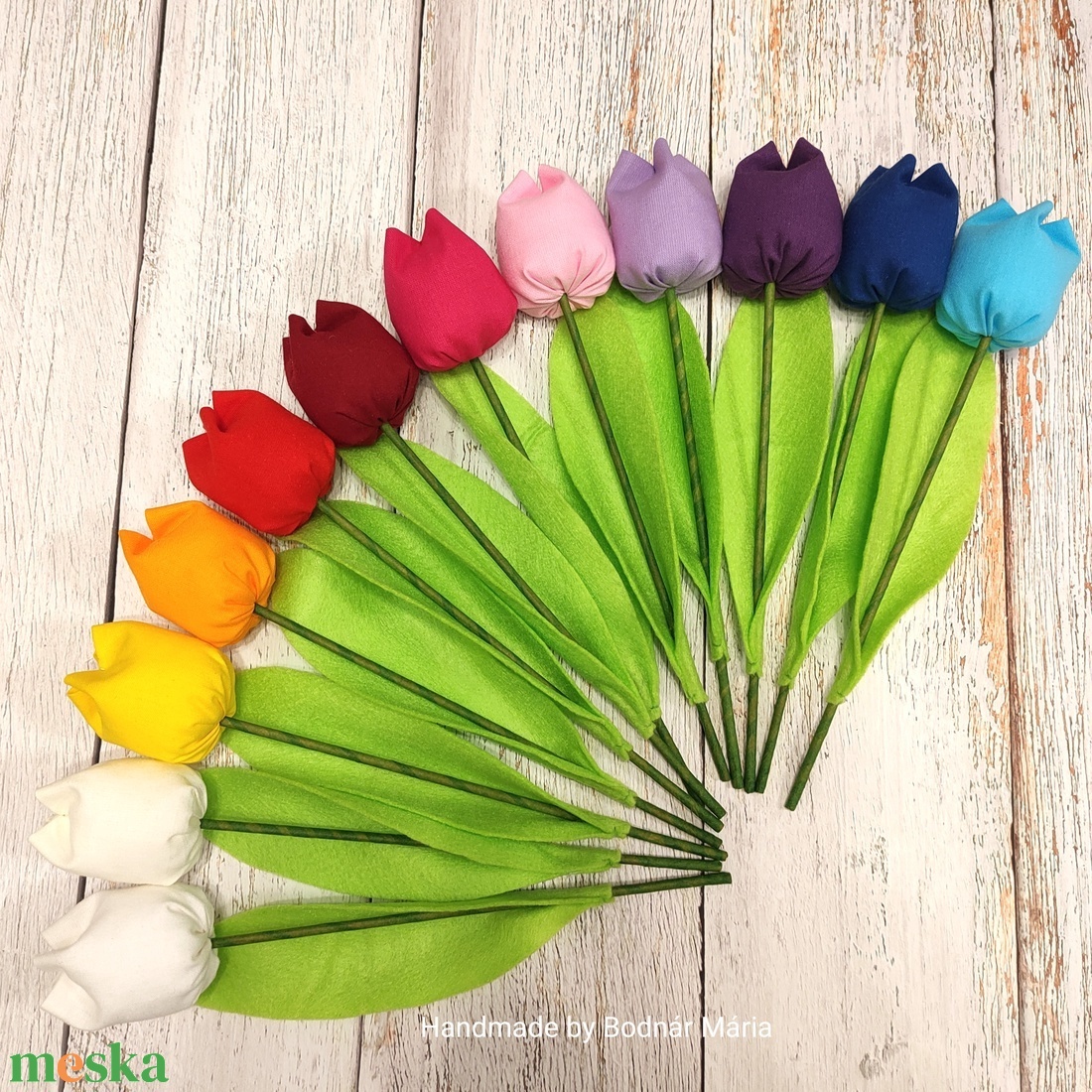 Textil tulipán csokor, örök csokor 12 db/cs, többféle szín - otthon & életmód - virágdekoráció - virágok - virágcsokor - Meska.hu