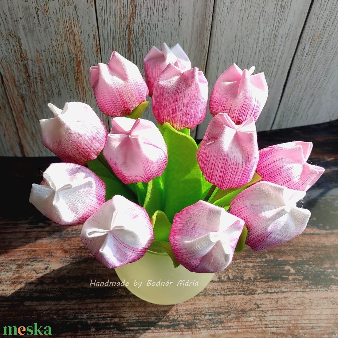 Textil tulipán csokor 12 szál, többféle - otthon & életmód - virágdekoráció - virágok - virágcsokor - Meska.hu