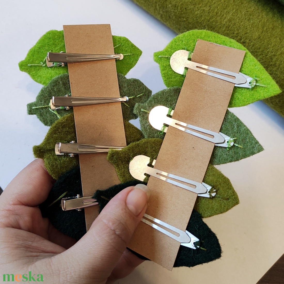 Levél hajcsattok - ruha & divat - hajdísz & hajcsat - hajcsat & hajtű - Meska.hu