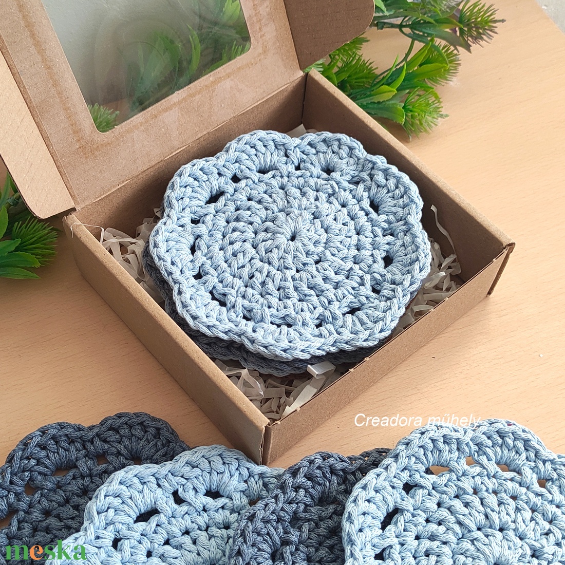 Horgolt poháralátét csomag egyedi színösszeállításban - otthon & életmód - konyhafelszerelés, tálalás - tálalás - tányér- és poháralátét - Meska.hu