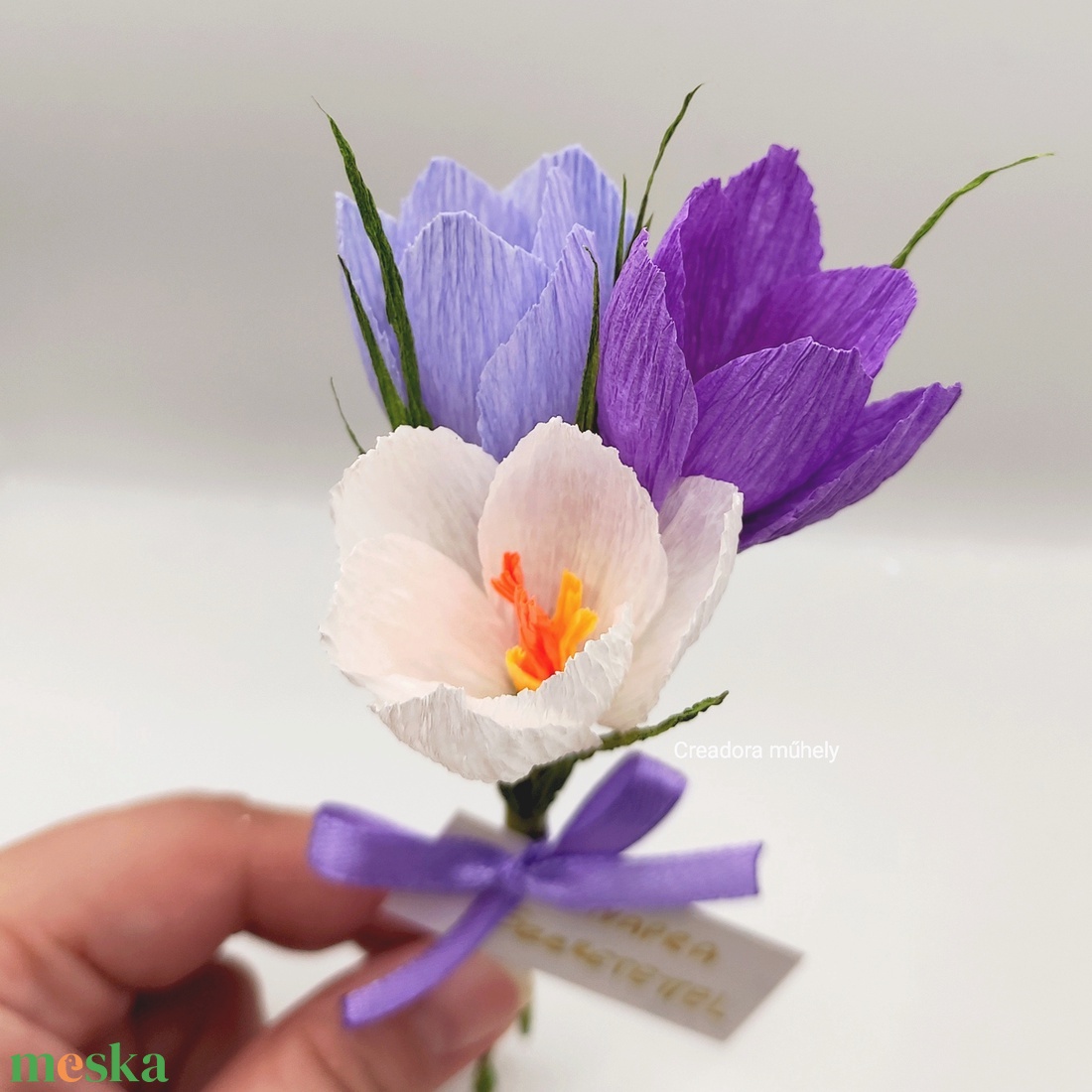 Nőnapi krókusz csokor választható szíben - otthon & életmód - virágdekoráció - virágok - szálas virág - Meska.hu