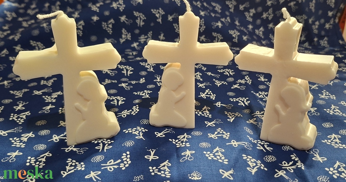 Vallási gyertya  - baba - mama - keresztelő kellékek - keresztelő gyertya - Meska.hu