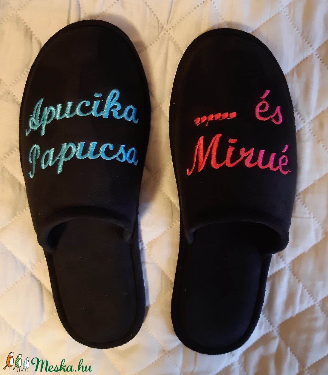 Szobapapucs egyedi kérés alapján hímezve  - ruha & divat - cipő & papucs - papucs - Meska.hu